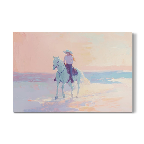 Galerie-Print "Cowgirl reitet bei Sonnenuntergang" 30x20 cm artboxONE