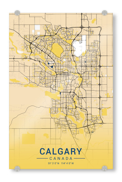 Acrylglasbild "City Map von Calgary" artboxONE - Städte / Weitere,Kartografie