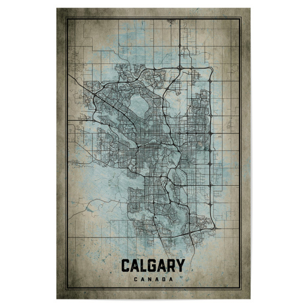 Poster "Calgary Retro City" artboxONE - Städte / Weitere