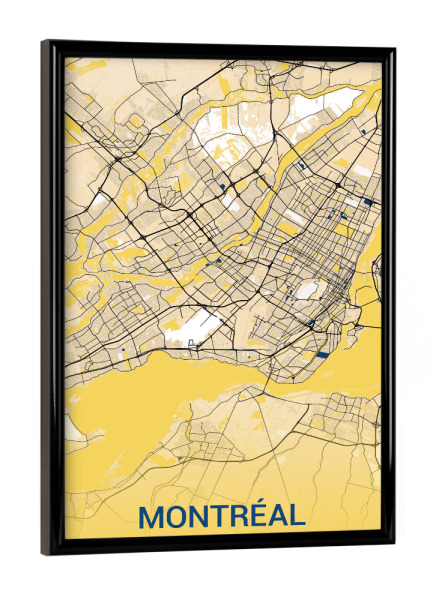 Poster mit schwarzem Rahmen "Montréal Canada Map" artboxONE - Städte / Weitere,Kartografie