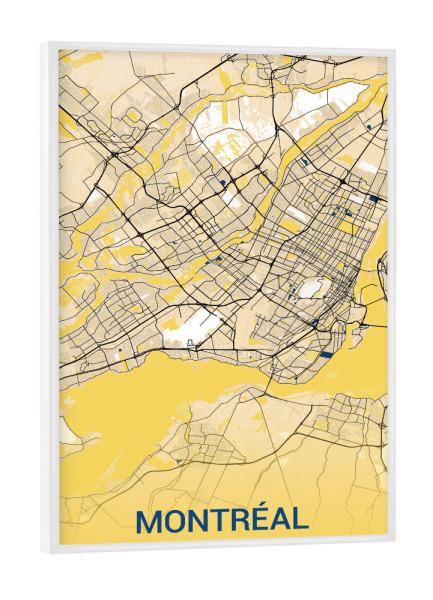 Poster mit weißem Rahmen "Montréal Canada Map" artboxONE - Städte / Weitere,Kartografie