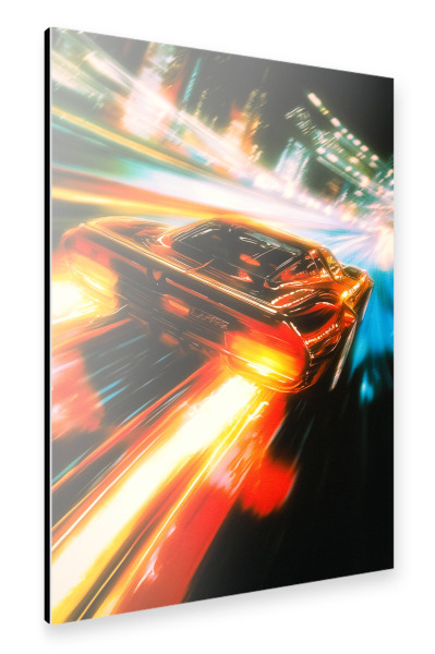 Alu-Dibond "Neon-Geschwindigkeitsrausch" 30x20 cm artboxONE