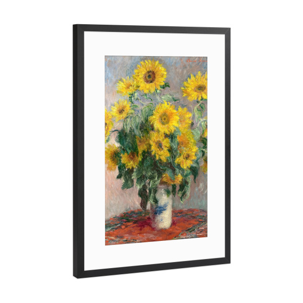 Poster mit Rahmen Schwarz (Metallic) "Strauß Sonnenblumen" artboxONE - Natur,Liebe,Für Mama,Für Papa