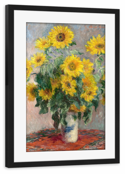 Poster mit Rahmen schwarz "Strauß Sonnenblumen" artboxONE - Natur,Liebe,Für Mama,Für Papa