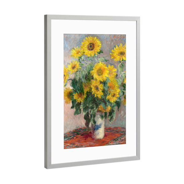 Poster mit Rahmen Silber "Strauß Sonnenblumen" artboxONE - Natur,Liebe,Für Mama,Für Papa