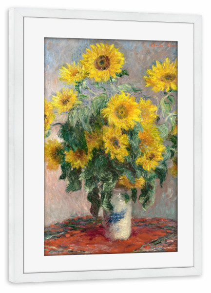 Poster mit Rahmen weiß "Strauß Sonnenblumen" artboxONE - Natur,Liebe,Für Mama,Für Papa