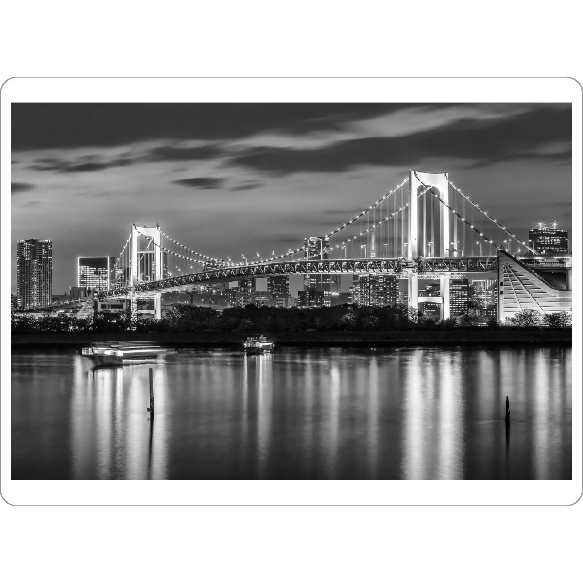 Tischset "Rainbow Bridge mit Tokio Skyline" artboxONE - Schwarzweiß,Architektur,Reise / Asien,Städte / Tokio