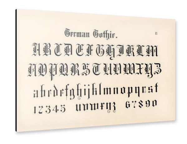 Alu-Dibond "Germanisches Alphabet beige" 30x20 cm artboxONE