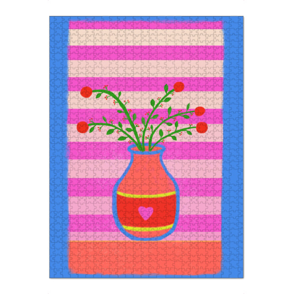 Puzzle Ravensburger "Rote Blüten Kunst" artboxONE - Natur,Floral,Abstrakt