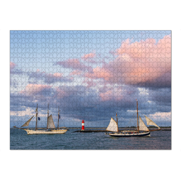 Puzzle Ravensburger "Mole und zwei Windjammer" artboxONE - Natur,Reise,Architektur,Reise / Strand und Meer