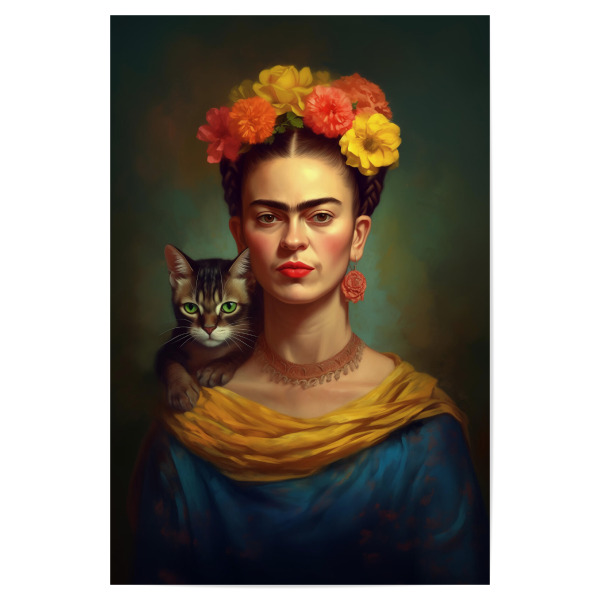 Poster 30x20 cm "Frida's Katzen Welt" artboxONE - Floral,Tiere,Menschen