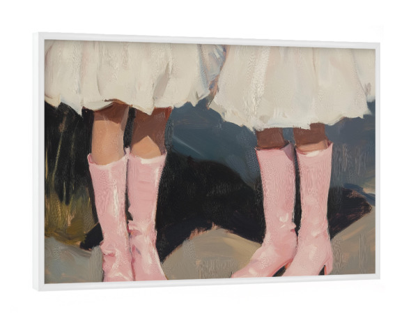 Poster mit weißem Rahmen "Rosa Stiefel" artboxONE - Für Kinder,Abstrakt - Rosa stiefel,Stiefel,Stiefel,Kleines mädchen,Kinderzimmer,Babygirl