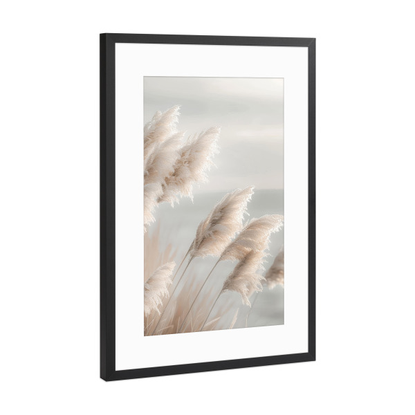 Poster mit Rahmen Schwarz (Metallic) "Poesie am Meer Pampasgras im Fokus" artboxONE - Natur,Reise / Strand und Meer