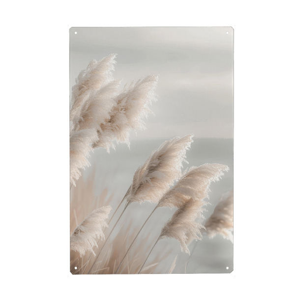 Holzbild "Poesie am Meer Pampasgras im Fokus" artboxONE - Natur,Reise / Strand und Meer