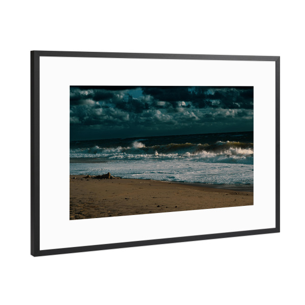 Poster mit Rahmen Schwarz (Metallic) "Wilde See" artboxONE - Natur,Reise,Reise / Strand und Meer,Reise / Länder