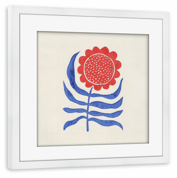 Poster mit Rahmen weiß "Galitsyna - Red Blue Flower" artboxONE - Natur,Floral