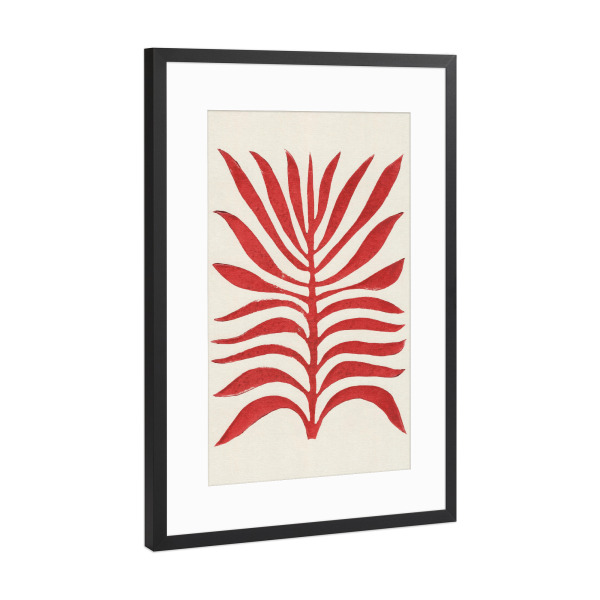 Poster mit Rahmen Schwarz (Metallic) "Galitsyna - Red Branch" artboxONE - Natur,Floral,Abstrakt