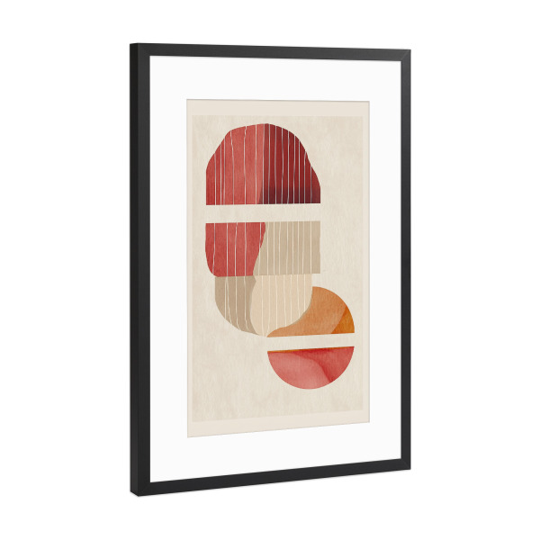 Poster mit Rahmen Schwarz (Metallic) "Geometrische Streifen Kunst" artboxONE - Natur,Abstrakt,Geometrie