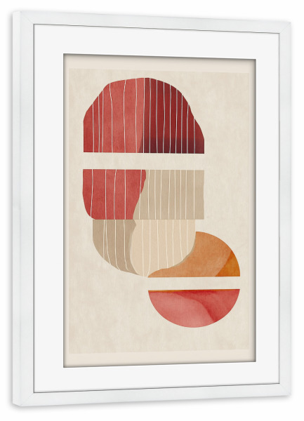 Poster mit Rahmen weiß "Geometrische Streifen Kunst" artboxONE - Natur,Abstrakt,Geometrie
