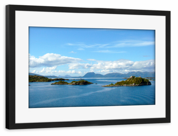Poster mit Rahmen schwarz "Der Raftsund in Norwegen" artboxONE - Natur,Reise,Reise / Strand und Meer,Reise / Länder