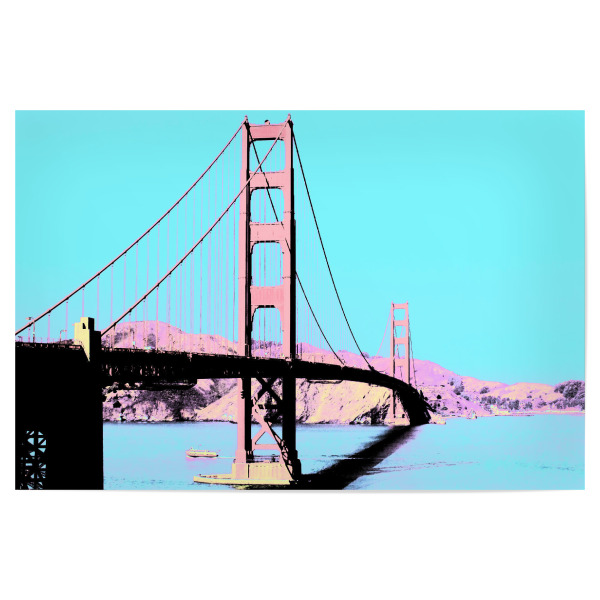 Poster "Pop Art Golden Gate" artboxONE - Reise,Architektur,Reise / Länder,Städte / San Francisco