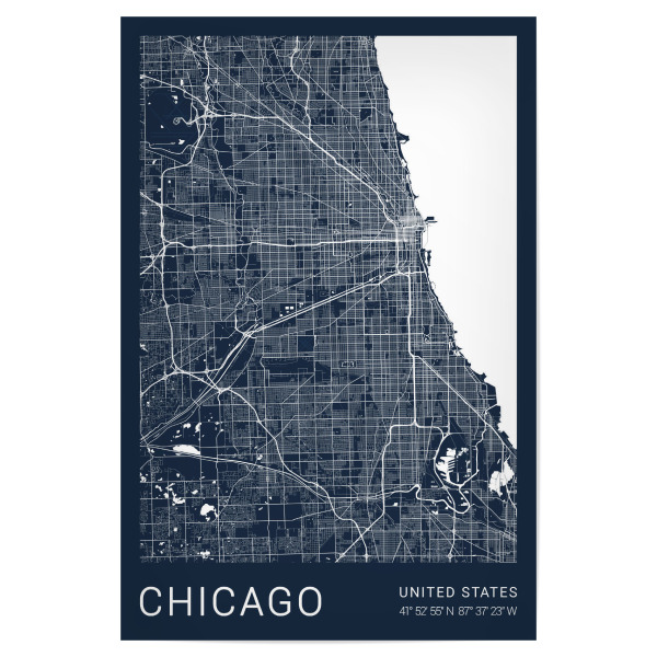 Poster 30x20 cm "Chicago USA" artboxONE - Städte / Chicago,Kartografie