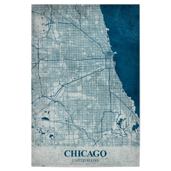 Poster "Chicago Vintage" artboxONE - Städte / Chicago,Kartografie