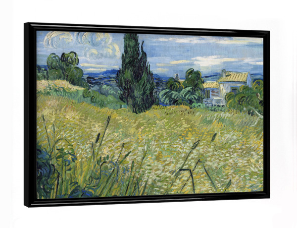 Poster mit schwarzem Rahmen "Grünes Weizenfeld mit Zypresse" artboxONE - Natur,Reise,Reise / Länder,Für Mama,Für Papa