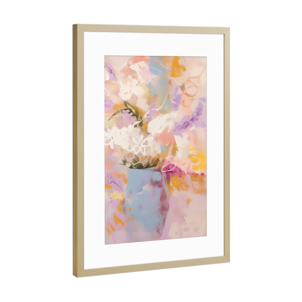 Poster mit Rahmen Gold "Sanfte Harmonie" artboxONE - Natur,Abstrakt,Geometrie