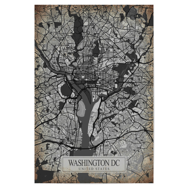 Poster 30x20 cm "Retro City Washington D.C" artboxONE - Städte / Washington,Kartografie