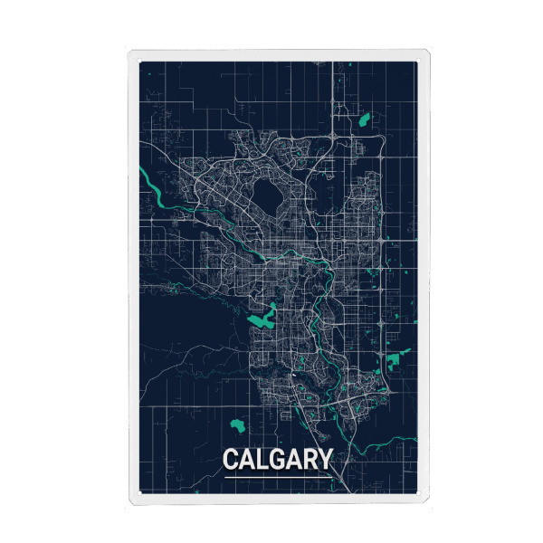 Metall Poster "Calgary Map" artboxONE - Städte / Weitere,Kartografie