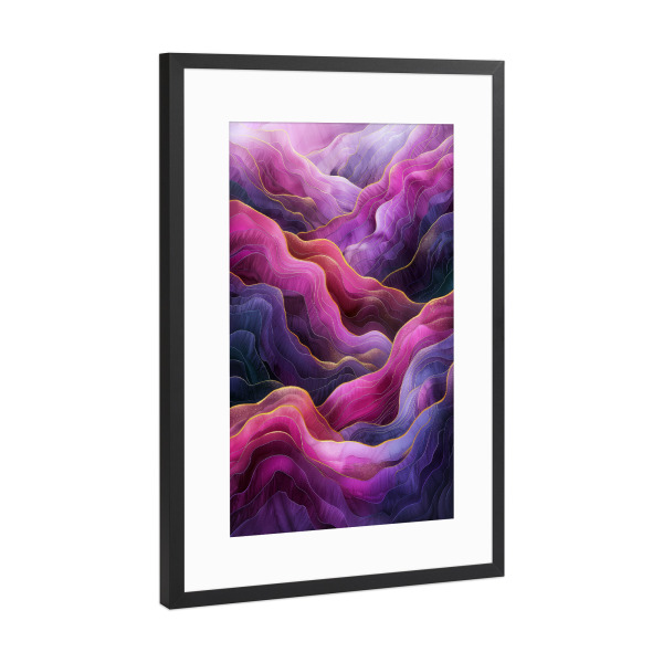 Poster mit Rahmen Schwarz (Metallic) "Amethystberg C" artboxONE - Abstrakt - Abstrakt,Amethyst,Berg,Formen