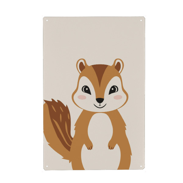 Metall Poster "Cute chipmunk" artboxONE - Für Kinder,Tiere