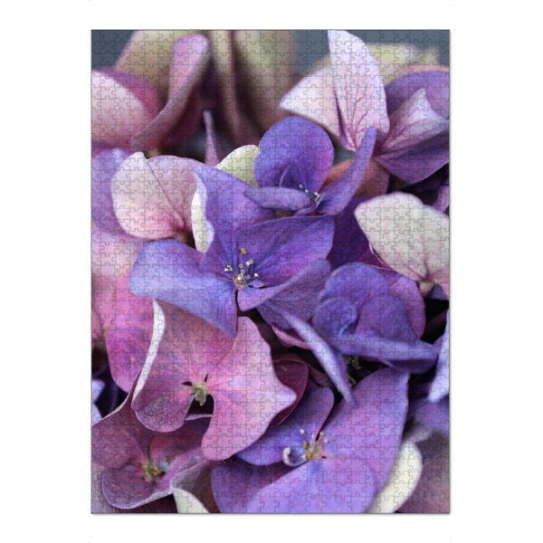 Puzzle Ravensburger "Hortensie Blüte Blau" artboxONE - Natur,Floral,Abstrakt,Ultraviolet