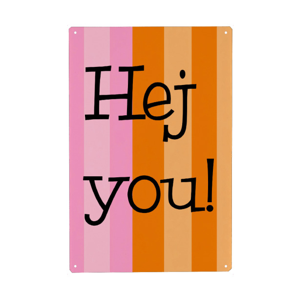 Holzbild "Hej you Streifen kunst" artboxONE - Typografie,Abstrakt,Geometrie