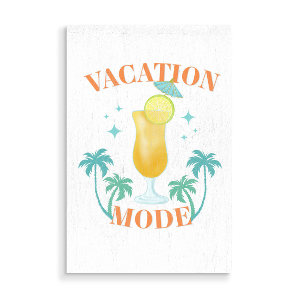 Holzbild "Sommerurlaubsmodus" artboxONE - Typografie,Essen & Trinken / Obst & Gemüse,Lustig