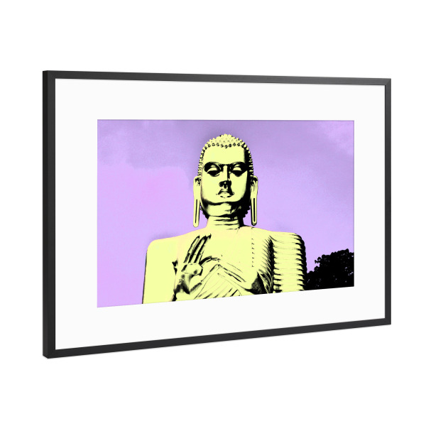 Poster mit Rahmen Schwarz (Metallic) "Pop Art Buddha" artboxONE - Reise,Reise / Asien,Reise / Länder