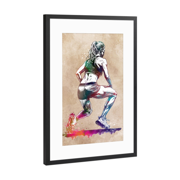 Poster mit Rahmen Schwarz (Metallic) "Fitness Gymnastik Sport Kunst D" artboxONE - Sport,Sport / Motivation