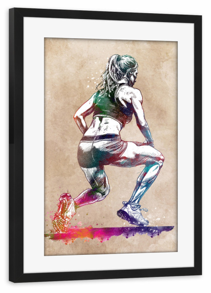 Poster mit Rahmen schwarz "Fitness Gymnastik Sport Kunst D" artboxONE - Sport,Sport / Motivation - Fitness,Bewegung,Fitnessstudio,Gymnastik,Sport