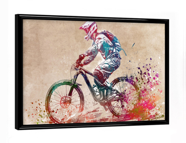Poster mit schwarzem Rahmen "BMX Biker Sportkunst I" artboxONE - Sport,Sport / Motivation - Bmx,Bmx-rennen,Biker,Fahrrad,Sport,Rennen