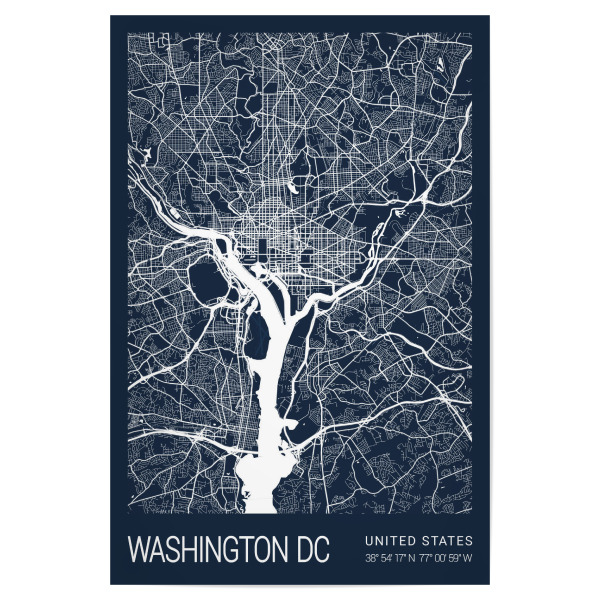 Poster "USA Washington D.C" artboxONE - Städte / Washington,Kartografie