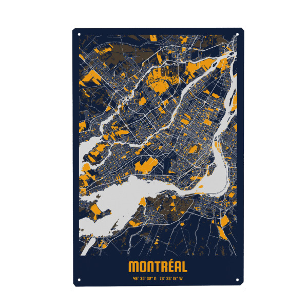 Metall Poster "Montréal CityMap" artboxONE - Städte / Weitere,Kartografie