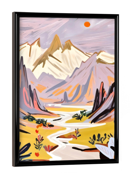 Poster mit schwarzem Rahmen "Lavendelberge" artboxONE - Natur,Abstrakt