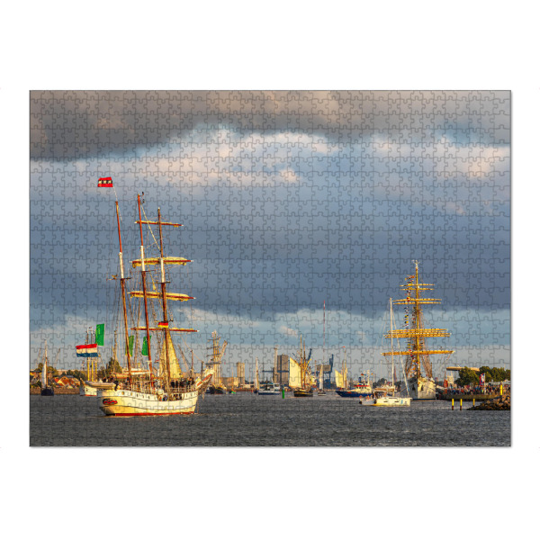 Puzzle Ravensburger "Segelschiffe im Neuen Strom" artboxONE - Natur,Reise,Architektur,Reise / Strand und Meer