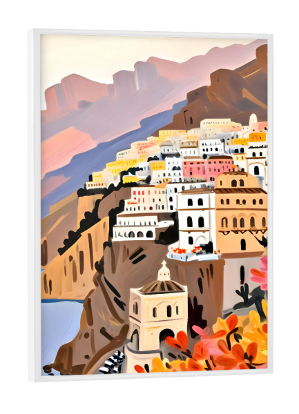 Poster mit weißem Rahmen "Amalfiküste" artboxONE - Natur,Architektur