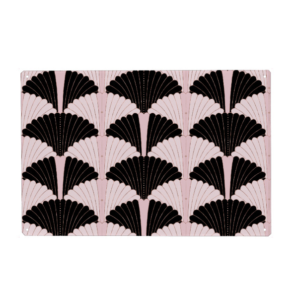 Holzbild "Art Deco Hellrosa Schwarz Gold" artboxONE - Abstrakt