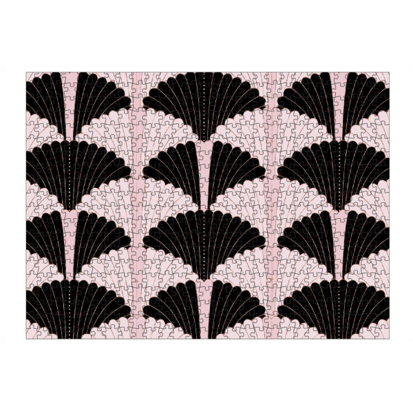 Puzzle Ravensburger "Art Deco Hellrosa Schwarz Gold" artboxONE - Abstrakt