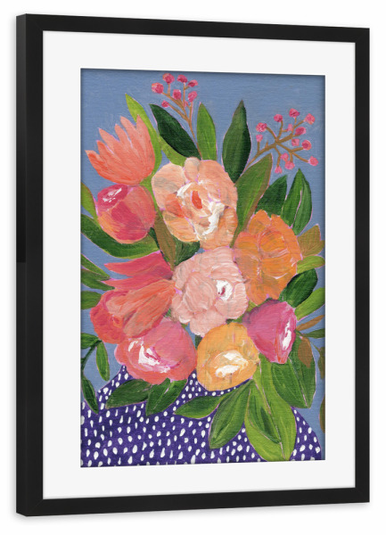 Poster mit Rahmen schwarz "Still life florals" artboxONE - Floral - Flowers,Floral,Blumen,Still life,Painterly flowers,Painterly floral art