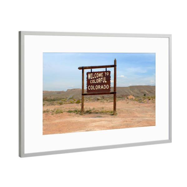 Poster mit Rahmen Silber "Colorado State Line" artboxONE - Reise,Reise / Länder
