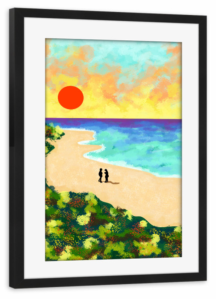 Poster mit Rahmen schwarz "Goldene Glanzkunst" artboxONE - Natur,Abstrakt